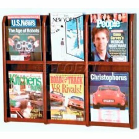 WOODEN MALLET Wooden Mallet Divulge„¢ 6 Magazine Wall Display, Mahogany MM-6MH